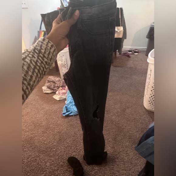Old navy girls dark grey distressed jeans size 10 - Picture 1 of 4